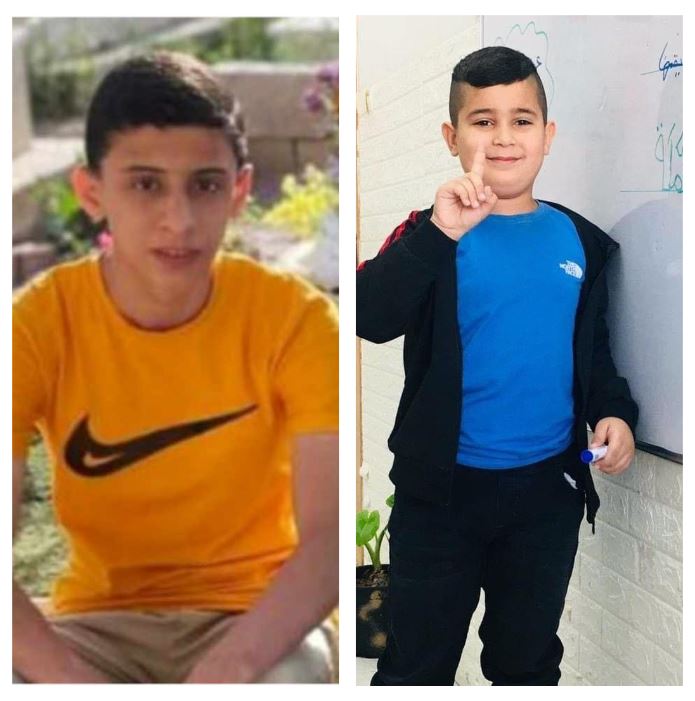 الشهيدان الطفلان آدم الغول وباسل أبو الوفا